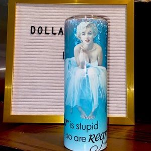 NWTMarylin Monroe 20oz Skinny beautiful bright blue stainless steel …